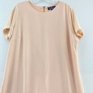 Lulus Shift Dress‎ Casual Career Party Short Sleeve Peach Pink XL